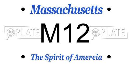 M12 Massachusetts License Plate