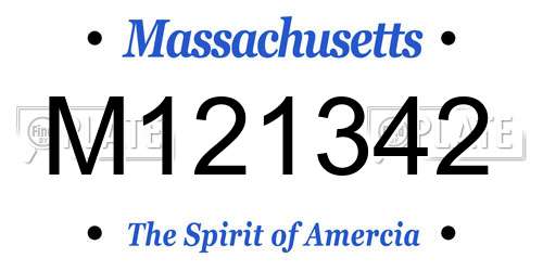 M121342 Massachusetts License Plate