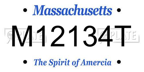 M12134T Massachusetts License Plate