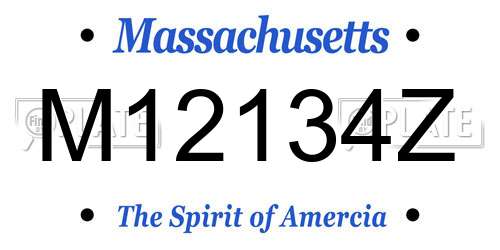 M12134Z Massachusetts License Plate