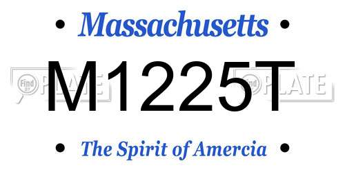 M1225T Massachusetts License Plate