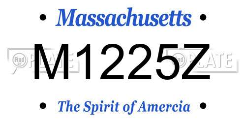 M1225Z Massachusetts License Plate