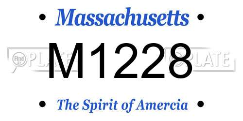 M1228 Massachusetts License Plate
