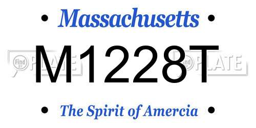 M1228T Massachusetts License Plate