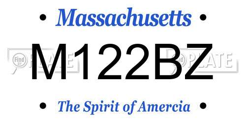 M122BZ Massachusetts License Plate