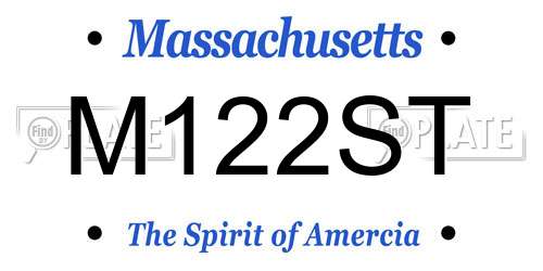 M122ST Massachusetts License Plate