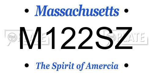M122SZ Massachusetts License Plate