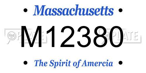M12380 Massachusetts License Plate