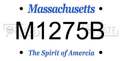 M1275B Massachusetts License Plate