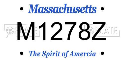 M1278Z Massachusetts License Plate