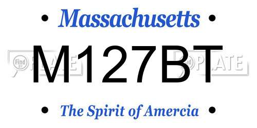 M127BT Massachusetts License Plate