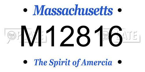 M12816 Massachusetts License Plate