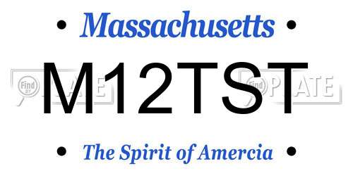 M12TST Massachusetts License Plate