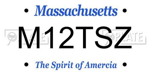 M12TSZ Massachusetts License Plate
