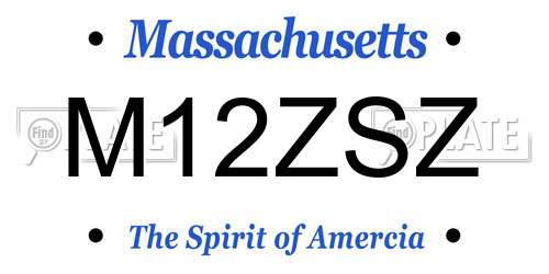 M12ZSZ Massachusetts License Plate