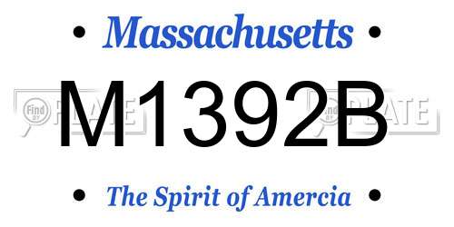 M1392B Massachusetts License Plate