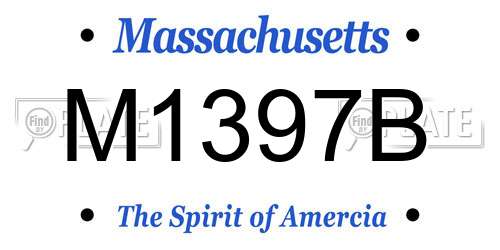 M1397B Massachusetts License Plate