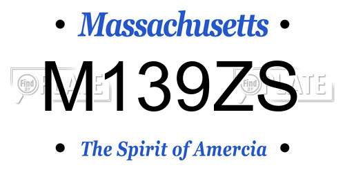 M139ZS Massachusetts License Plate