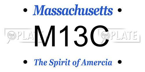 M13C Massachusetts License Plate