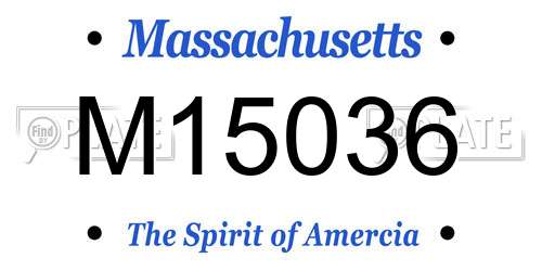 M15036 Massachusetts License Plate