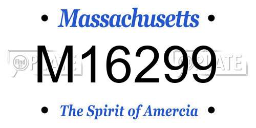 M16299 Massachusetts License Plate