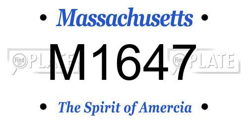 M1647 Massachusetts License Plate