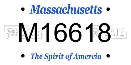 M16618 Massachusetts License Plate