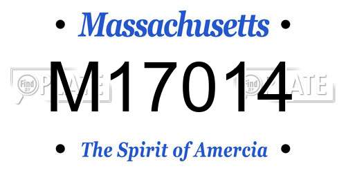 M17014 Massachusetts License Plate