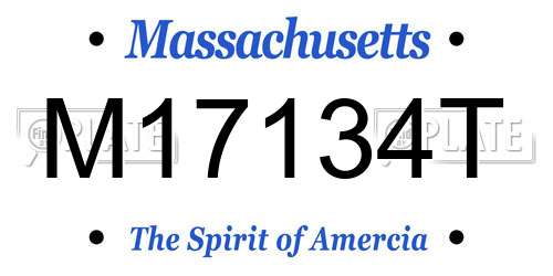 M17134T Massachusetts License Plate