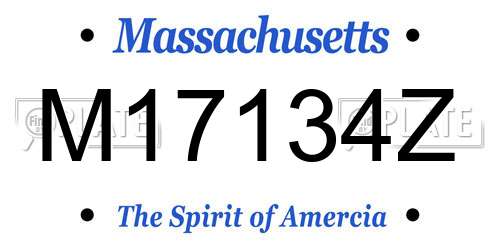 M17134Z Massachusetts License Plate