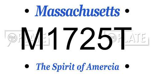 M1725T Massachusetts License Plate
