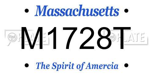 M1728T Massachusetts License Plate