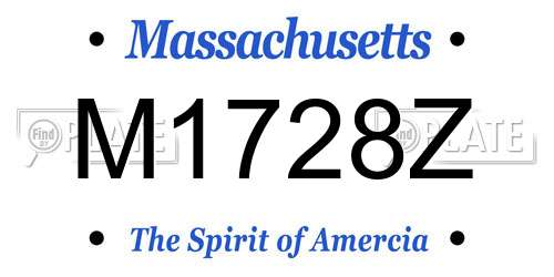 M1728Z Massachusetts License Plate