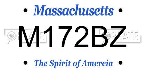 M172BZ Massachusetts License Plate