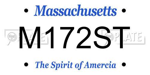 M172ST Massachusetts License Plate