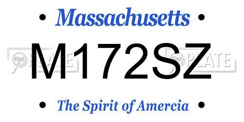 M172SZ Massachusetts License Plate