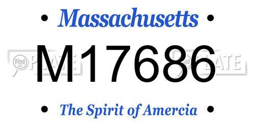 M17686 Massachusetts License Plate