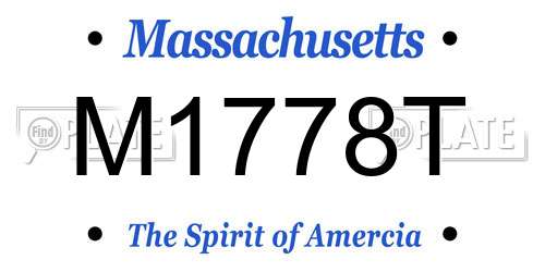 M1778T Massachusetts License Plate