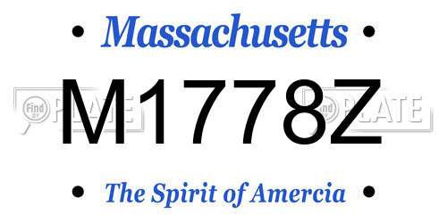 M1778Z Massachusetts License Plate