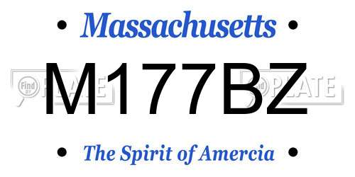 M177BZ Massachusetts License Plate