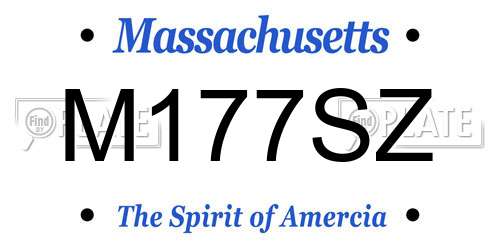 M177SZ Massachusetts License Plate