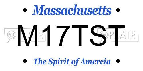 M17TST Massachusetts License Plate