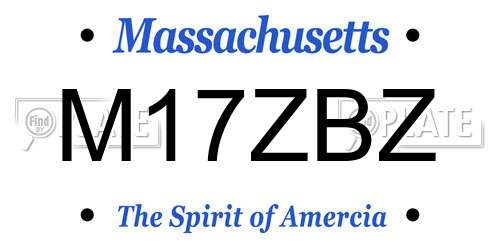 M17ZBZ Massachusetts License Plate