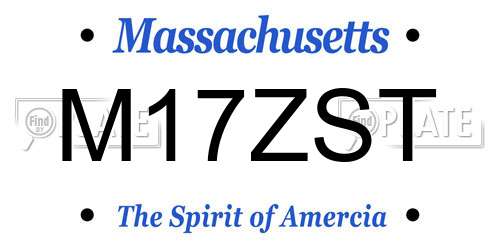 M17ZST Massachusetts License Plate