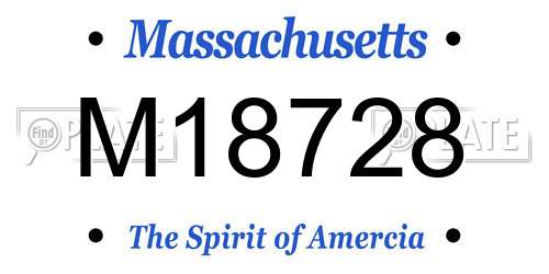 M18728 Massachusetts License Plate