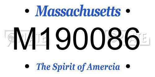 M190086 Massachusetts License Plate