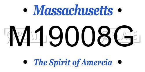 M19008G Massachusetts License Plate