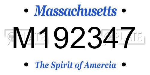 M192347 Massachusetts License Plate