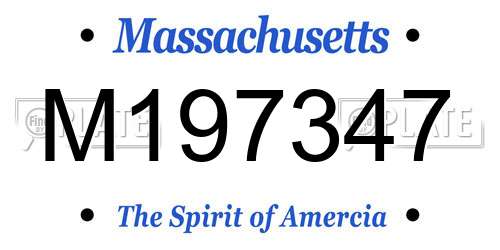 M197347 Massachusetts License Plate