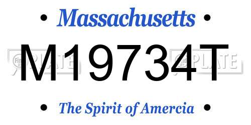 M19734T Massachusetts License Plate